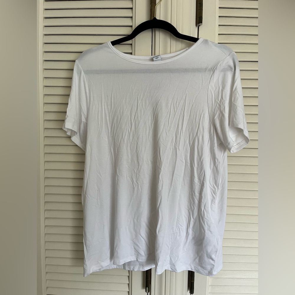 Old Navy White Luxe Short Sleeve Tee